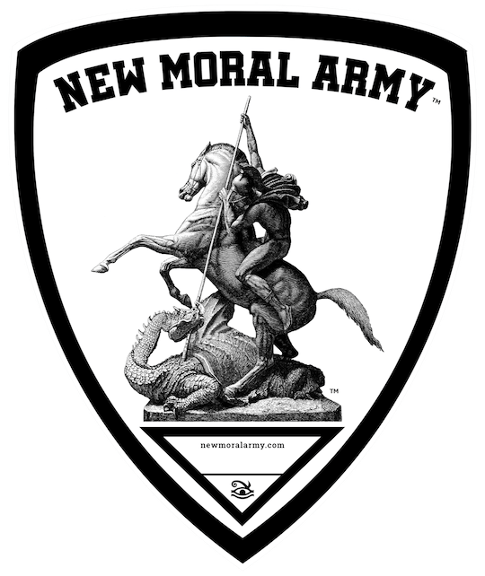 NEW MORAL ARMY™ St George Shield Logo (White).